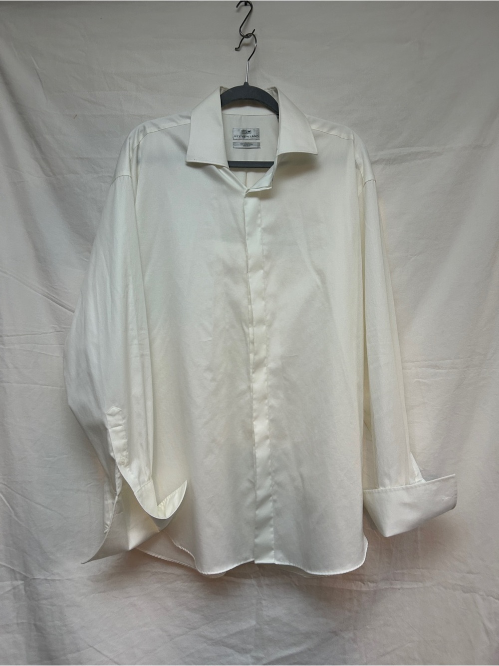 Steven Land French Cuff White Dress Shirt  17.5- 34/35 new w/o tags